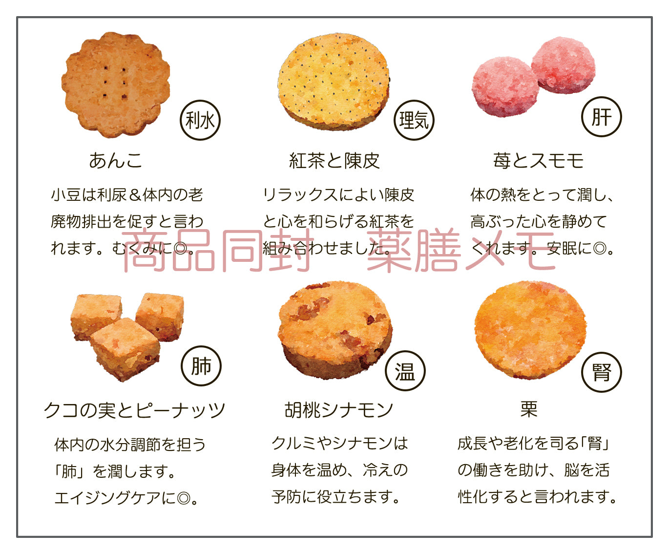 【送料込み・同梱不可】『お試し用・薬膳クッキーアソートセット』(6種13個)